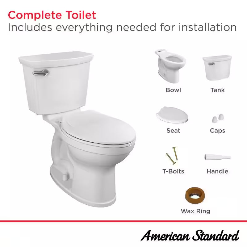 Champion Two-Piece 1.28 GPF Single Flush Elongated Chair Height Toilet with Slow-Close Seat in White