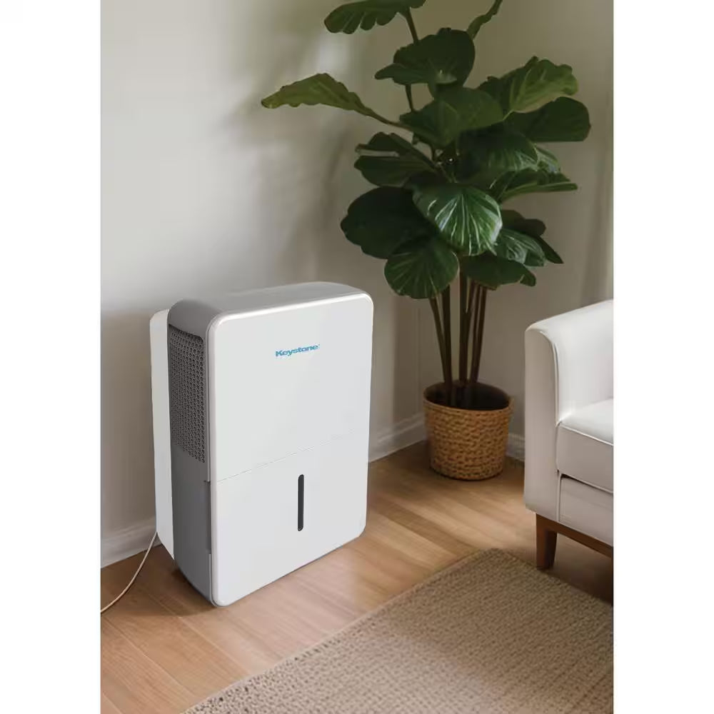 22 Pt. 1,500 Sq. Ft. Portable Dehumidifier for Large Rooms in White with Auto-Shutoff and Timer
