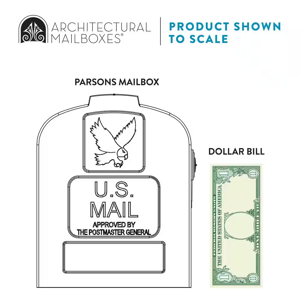 Parsons White, Medium, Plastic, Post Mount Mailbox