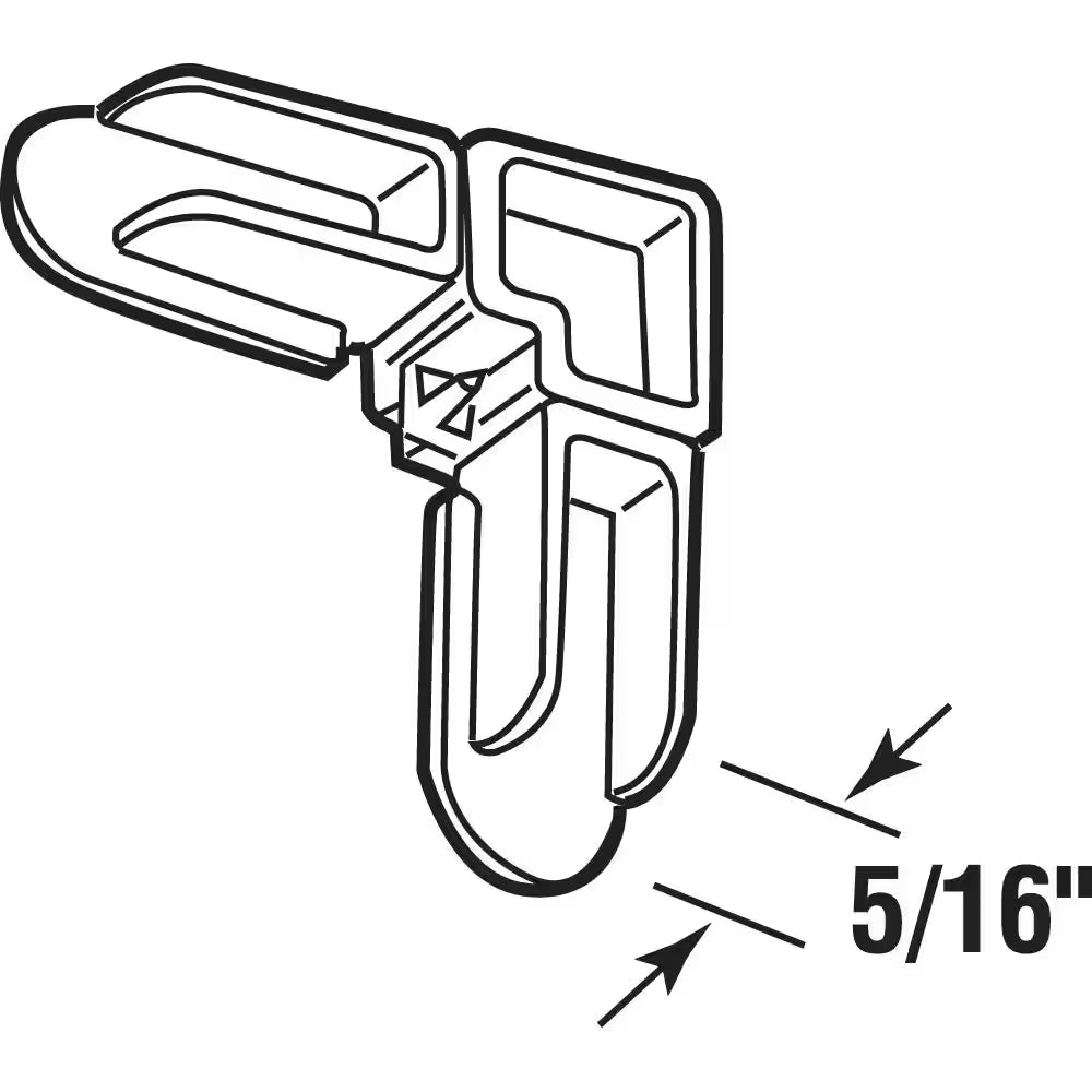 Screen Frame Corner, 5/16 In. X 3/4 In., White Plastic (50-Pack)