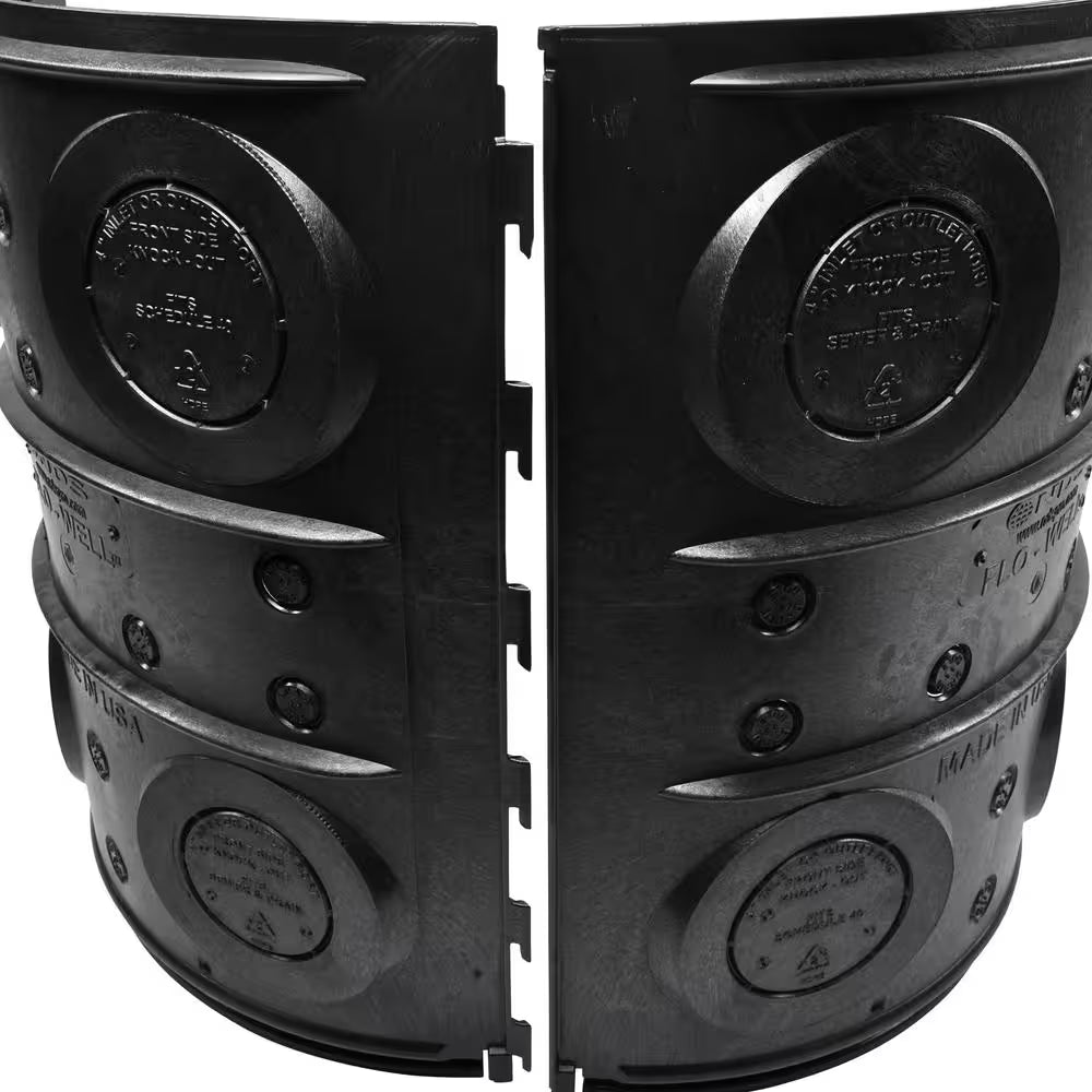 24 In. X 24 In. X 29 In. 50 Gal. Plastic Flo-Well Stormwater Dry Well System Catch Basin Kit, 3 Side Panels and 1 Cover