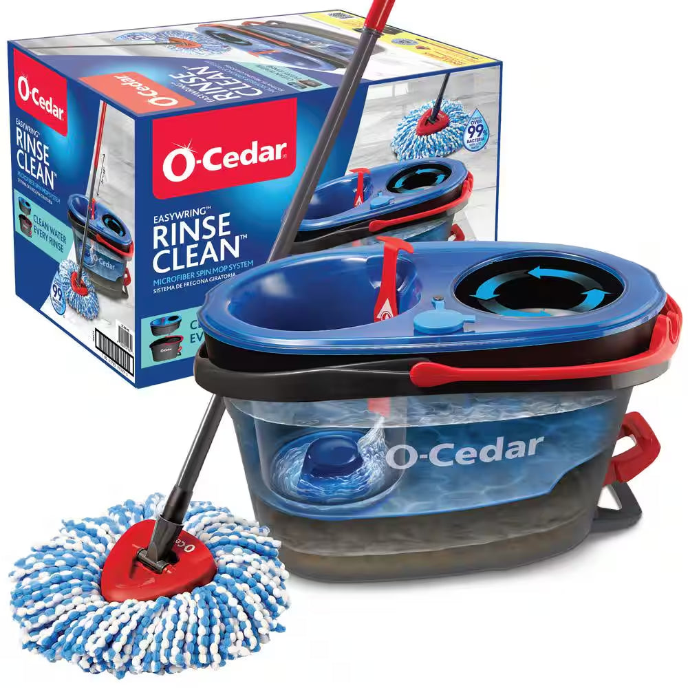 Rinseclean Clean Water Microfiber Spin Mop and Bucket System, Clean with Clean Water