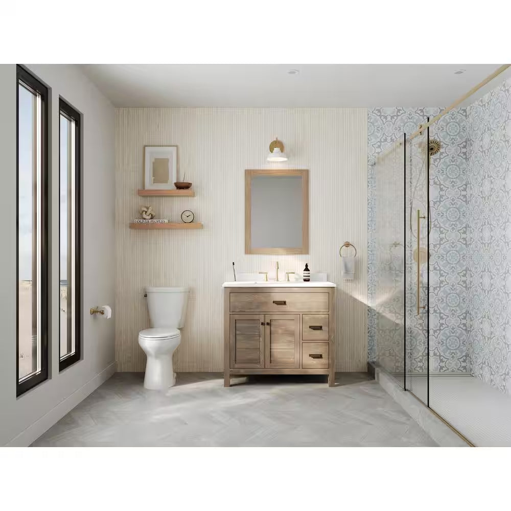 12 Inch Rough in Two-Piece 1.1 GPF/1.6 GPF Dual Flush Elongated Toilet in White Seat Included