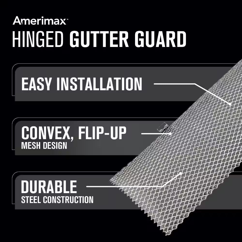 Hinged 6 In. X 3 Ft. Unpainted Galvanized Steel Mesh Gutter Guard