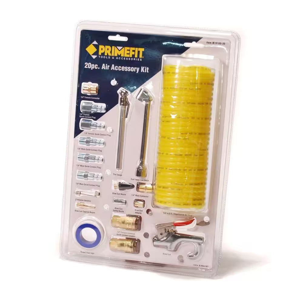 Air Accessory Kit with 25 Ft. Recoil Air Hose (20-Piece)