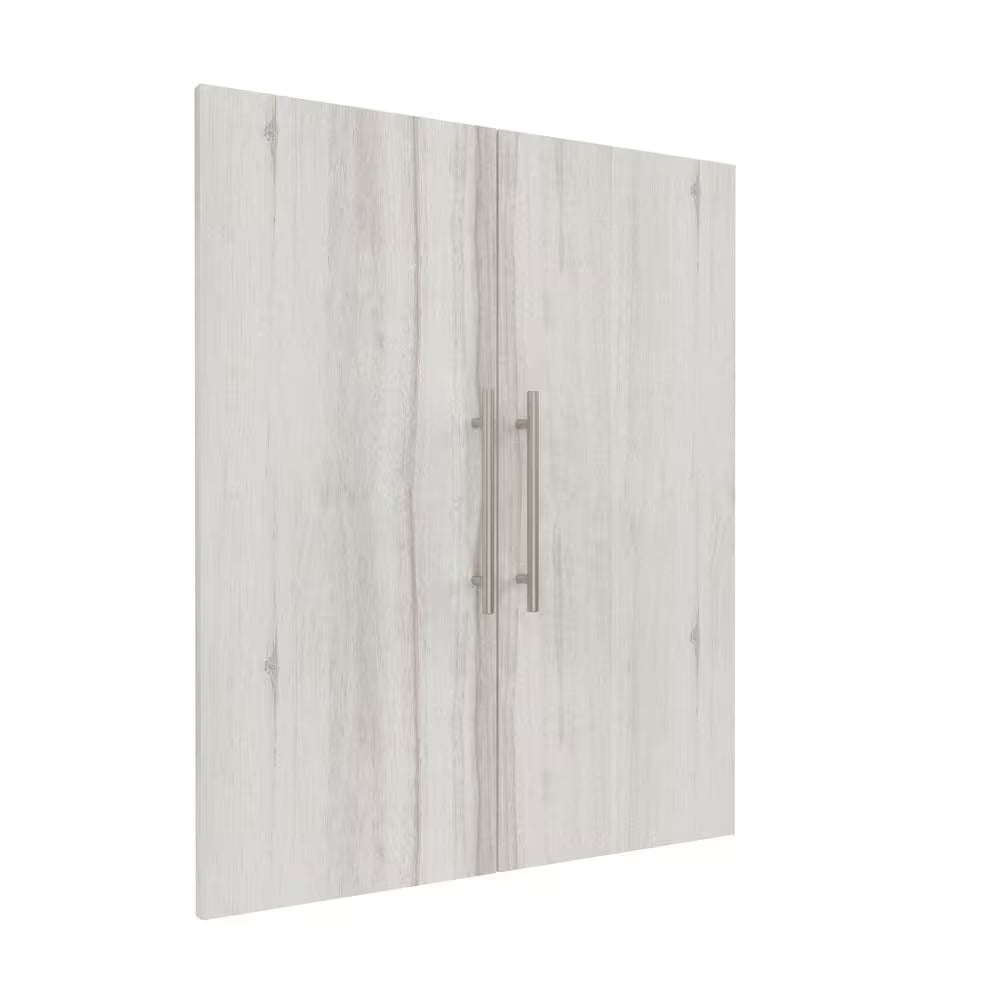 Style+ 14.59 In. D X 25.12 In. W X 31.28 In. H Bleached Walnut Laundry Room Floating Cabinet Kit with Modern Doors