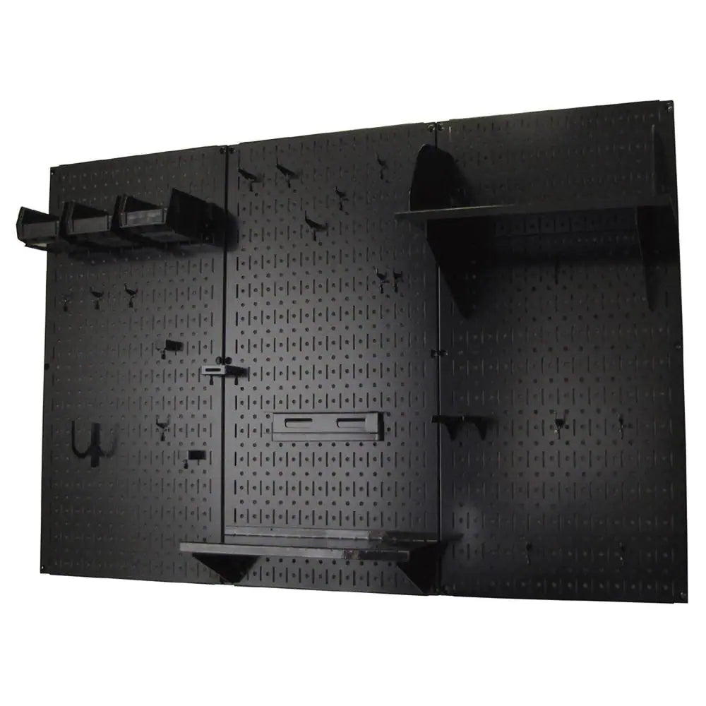 32 In. X 48 In. Metal Pegboard Standard Tool Storage Kit with Black Pegboard and Black Peg Accessories