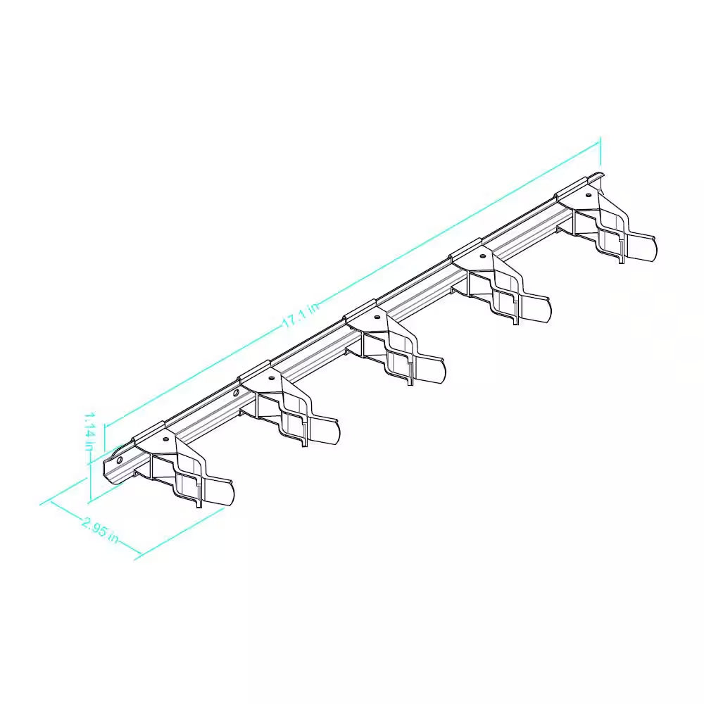 17 In. Wall-Mounted White Steel Spring Grip Clip Adjustable Storage Bar