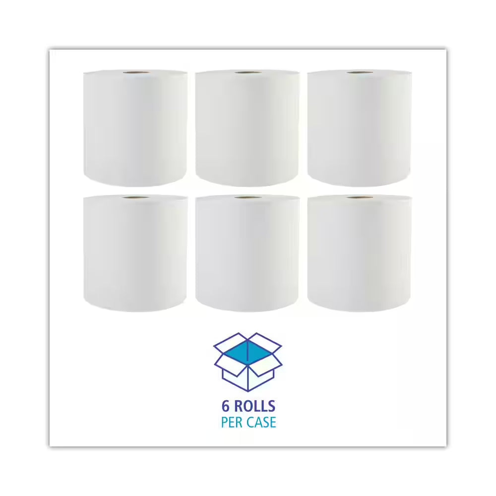 8 In. X 800 Ft. Natural White Green Universal Roll Towels (6-Rolls/Carton)