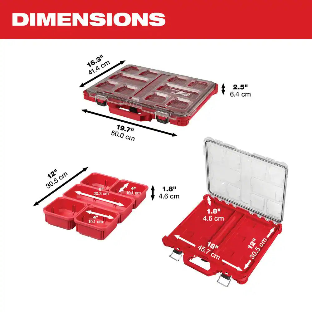 PACKOUT 11-Compartment Low-Profile Impact Resistant Portable Small Parts Organizer