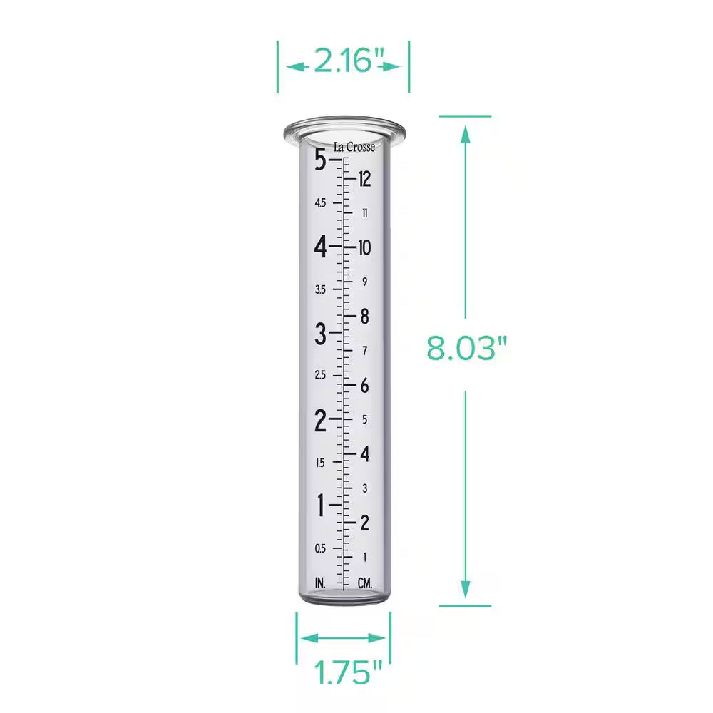 5-Inch Capacity Rain Gauge Replacement Glass Tube