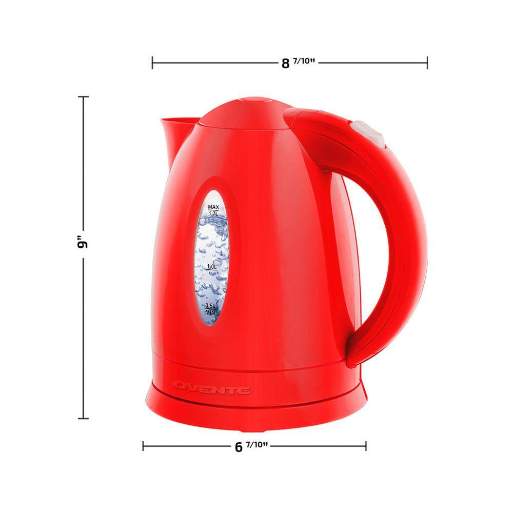 KP72R 7-Cup Red BPA Free Electric Kettle with Auto Shut-Off and Boil-Dry Protection