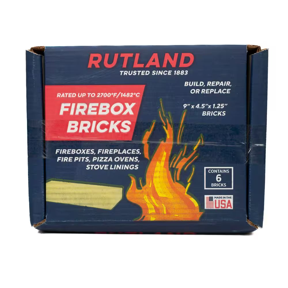 4.5 In. X 9 In. X 1.25 In. Fire Brick (6 per Box)
