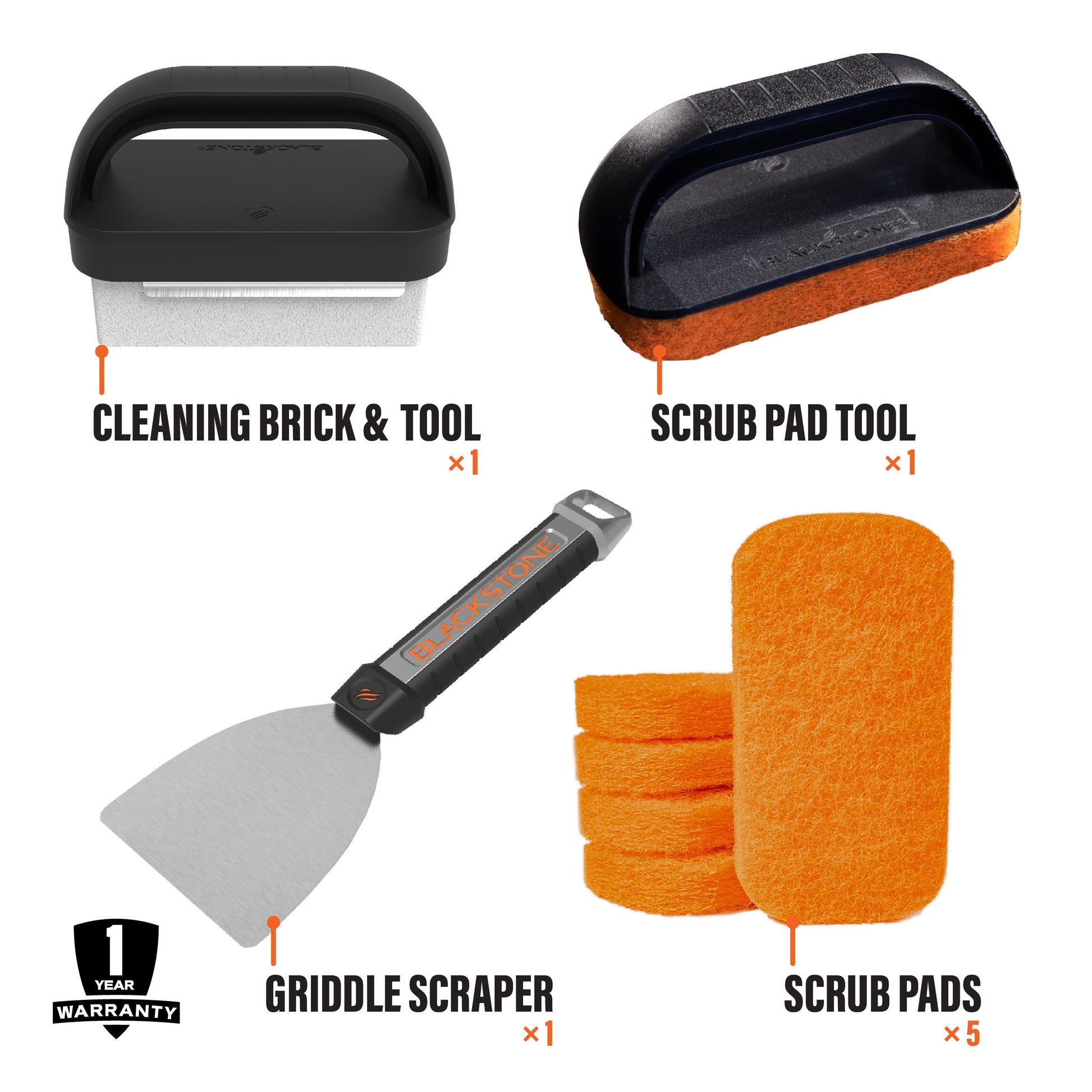 Culinary 10-Piece Cleaning Kit with Pumice Grill Cleaning Block 4-In with Scraper Blade