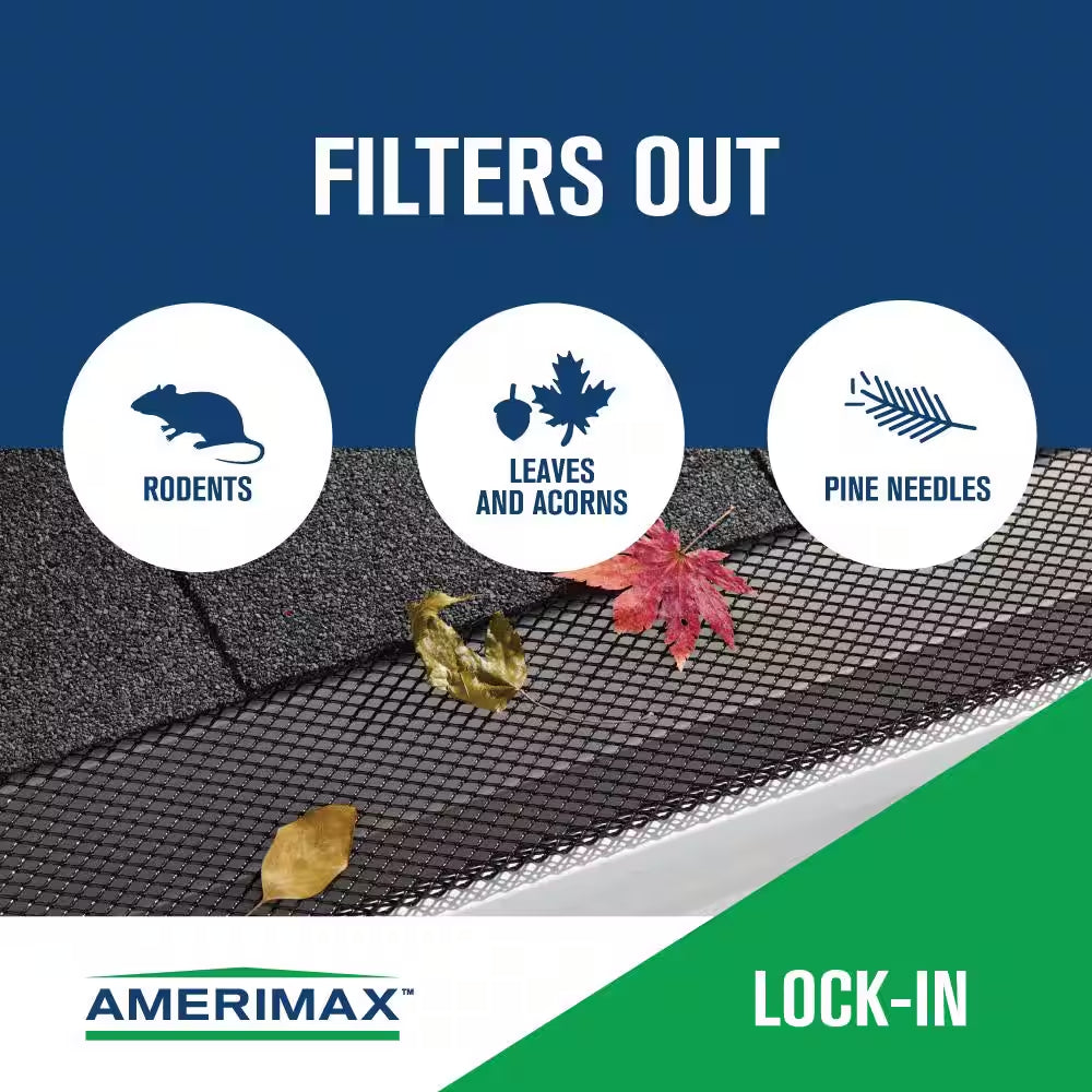 Lock in 3 Ft. Black Metal Mesh Gutter Guard (25-Pack)