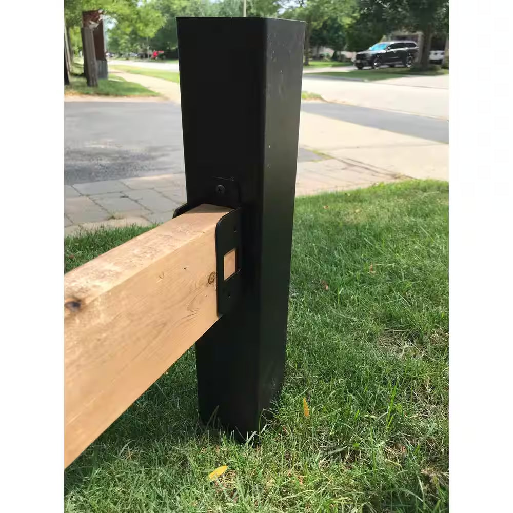 3 In. X 3 In. X 100 In. Black Powder Coated Aluminum Fence Post Includes Post Cap
