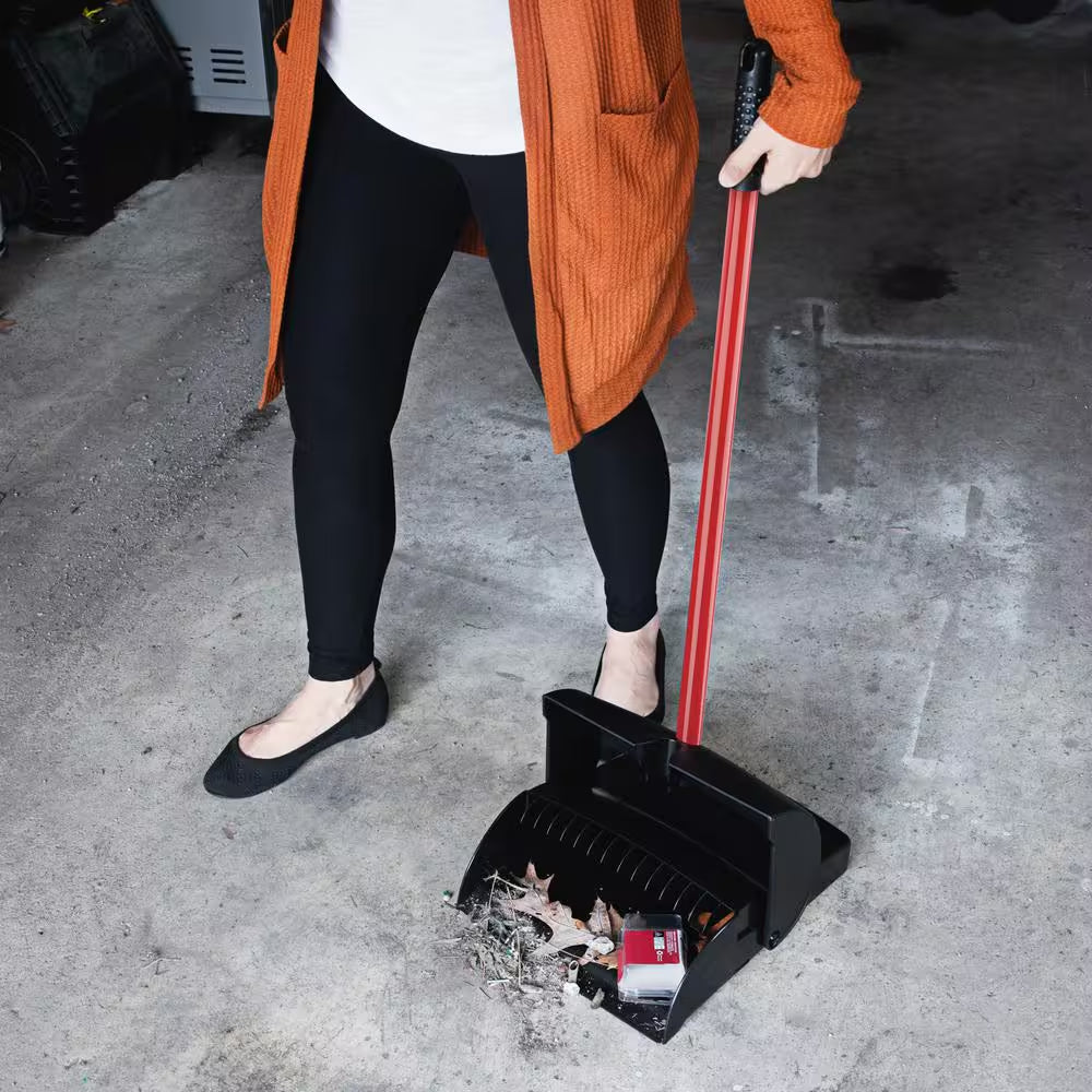 12 In. X 36 In. High Power Closed Lid Lobby Dustpan with Handle