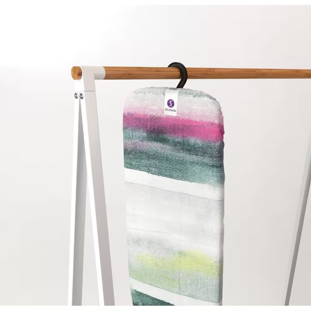Tabletop Ironing Board S 37 X 12 in with Collapsable Legs and Storage Hook, with Morning Breeze Cover and White Frame