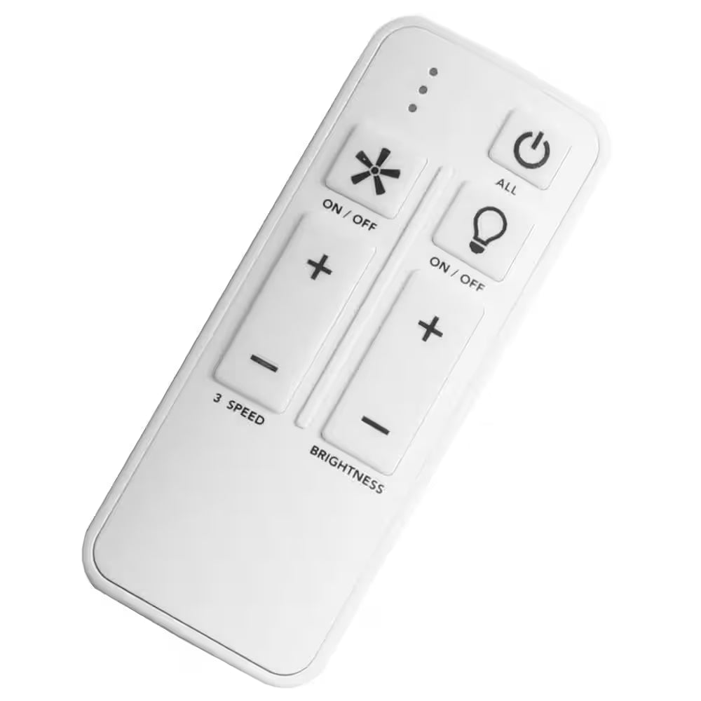 White Universal 3-Speed Damp Rated Ceiling Fan Remote Control with Dimmer