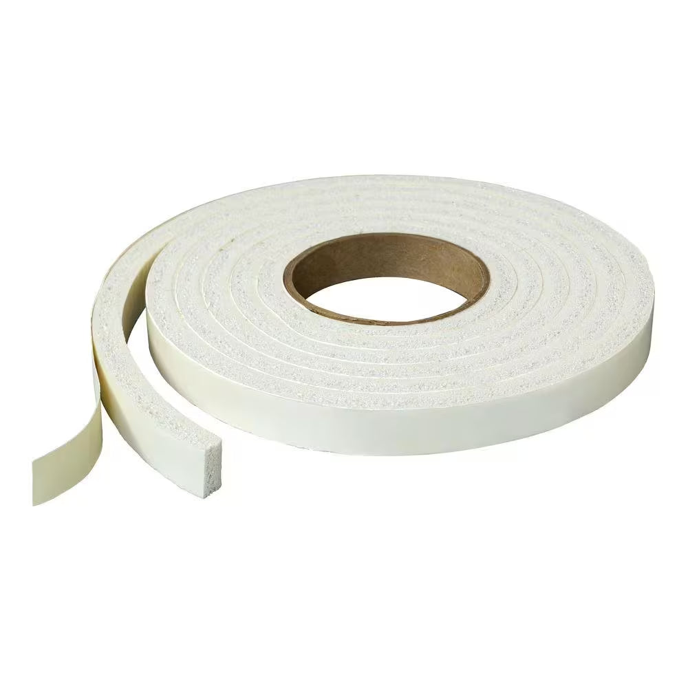 3/4 In. X 7/16 In. X 10 Ft. White High-Density Rubber Foam Weatherstrip Tape