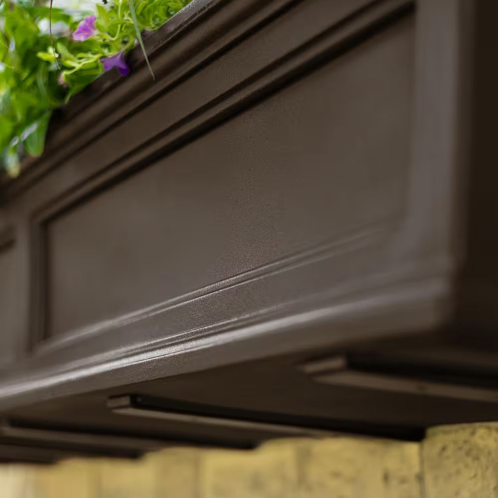 Fairfield 36 In. X 11 In. Self-Watering Espresso Polyethylene Window Box