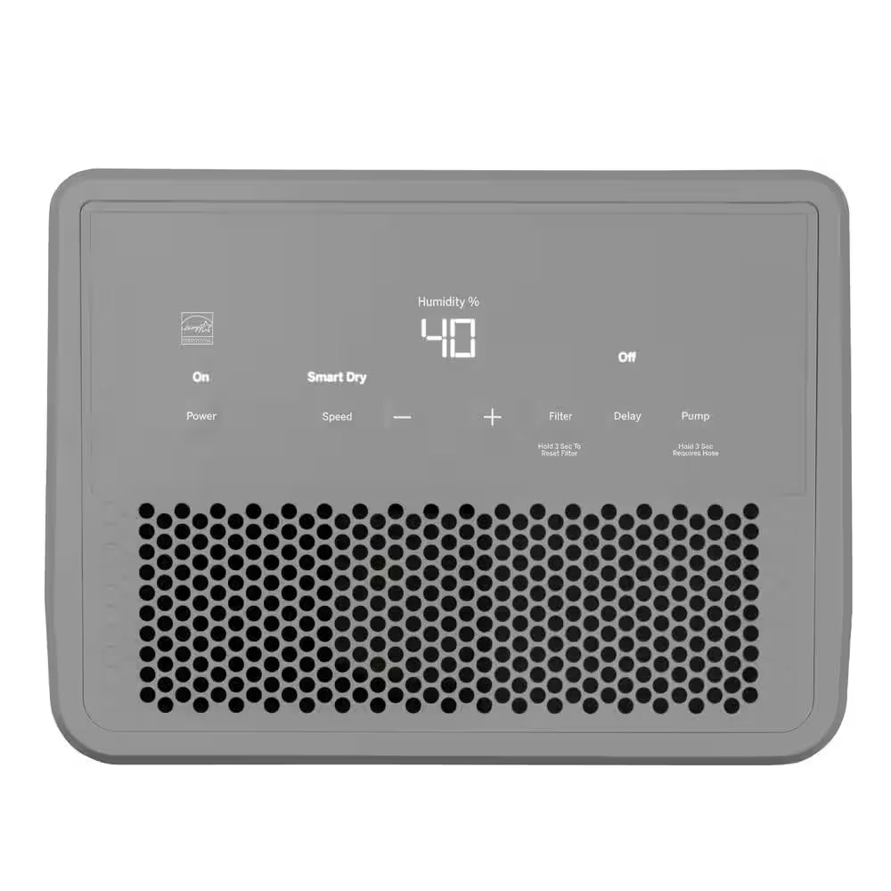 50-Pint Dehumidifier with Built-In Pump for Basement, Gara or Wet Rooms up to 4500 Sq. Ft. in Grey, ENERGY STAR