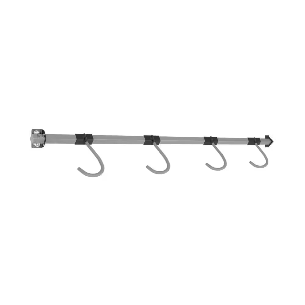 Gray 4-Bike Wall Mounted Garage Bike Rack