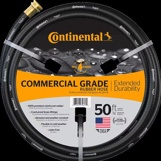 Premium 5/8 In. Dia X 50 Ft. Commercial Grade Rubber Black Water Hose