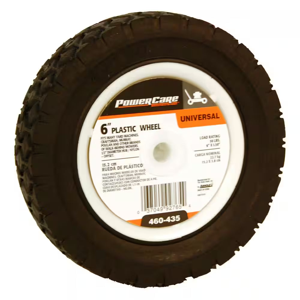 6 In. X 1.5 In. Universal Plastic Wheel for Lawn Mowers
