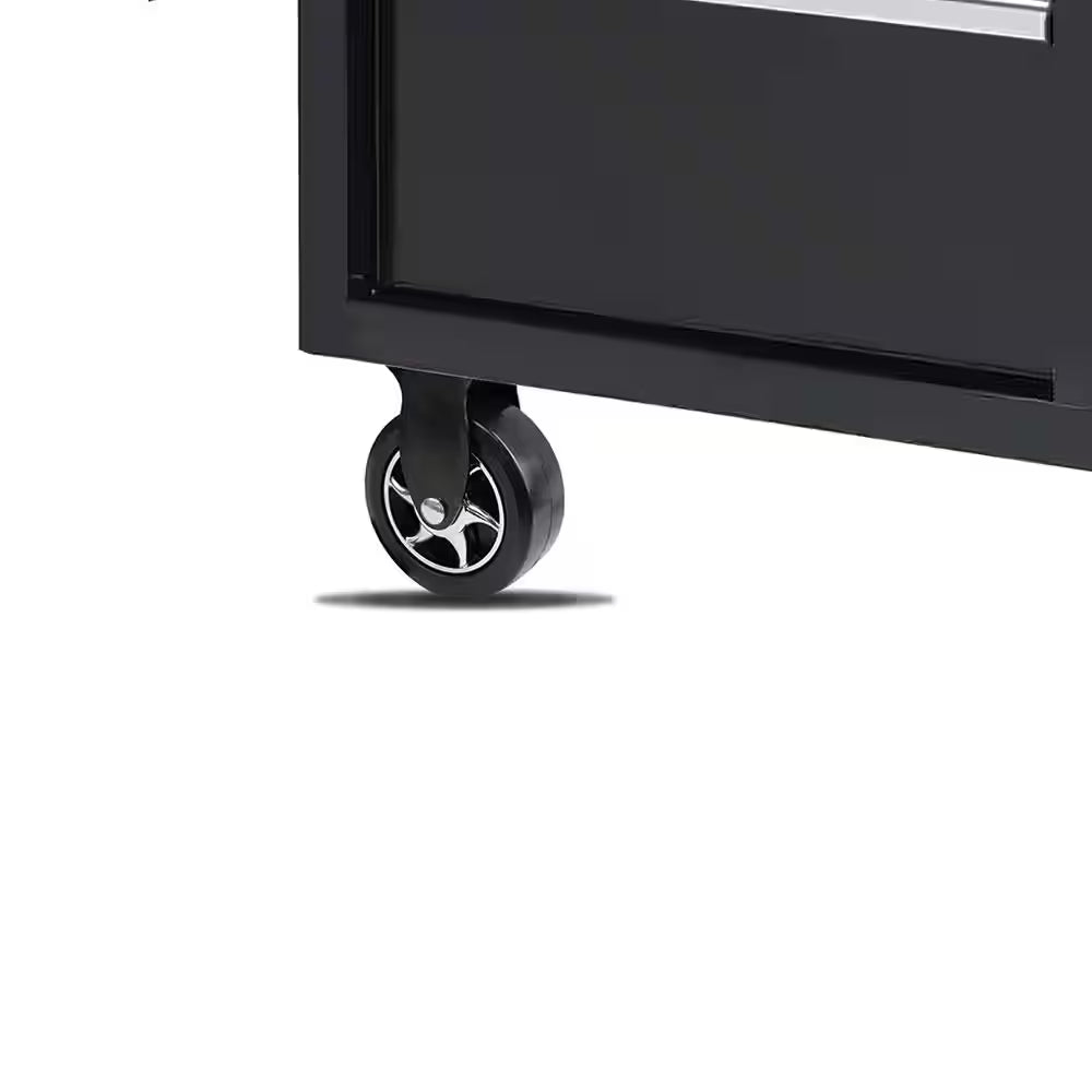 5 In. Black Tool Chest Caster Set 2 Rigid and 2 Swivel with Brake with 1300 Lbs. Load Rating (4-Pack)