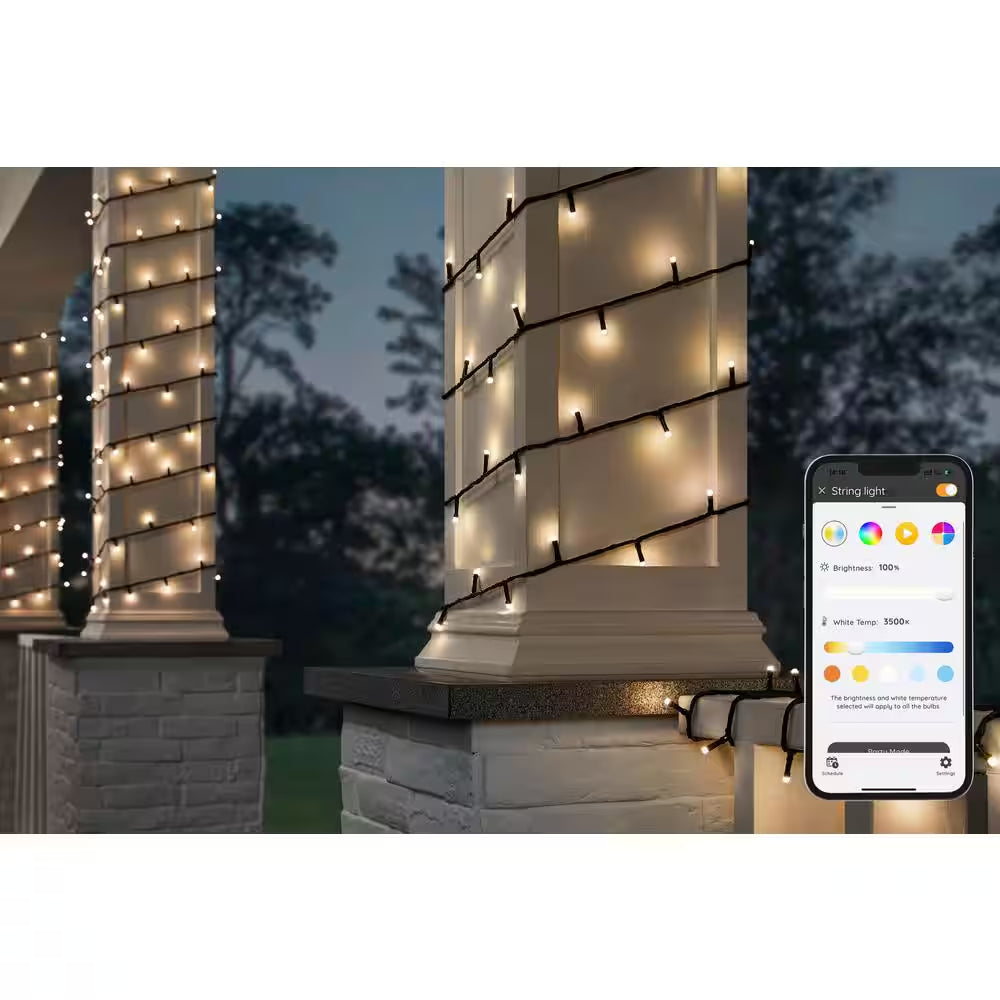 100-Light 40 Ft. Indoor/Outdoor Plug-In Integrated LED RGB Color Changing Novelty String Light Powered by Hubspace