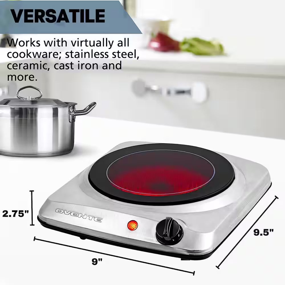 Single Infrared Burner 7 In. Silver Hot Plate