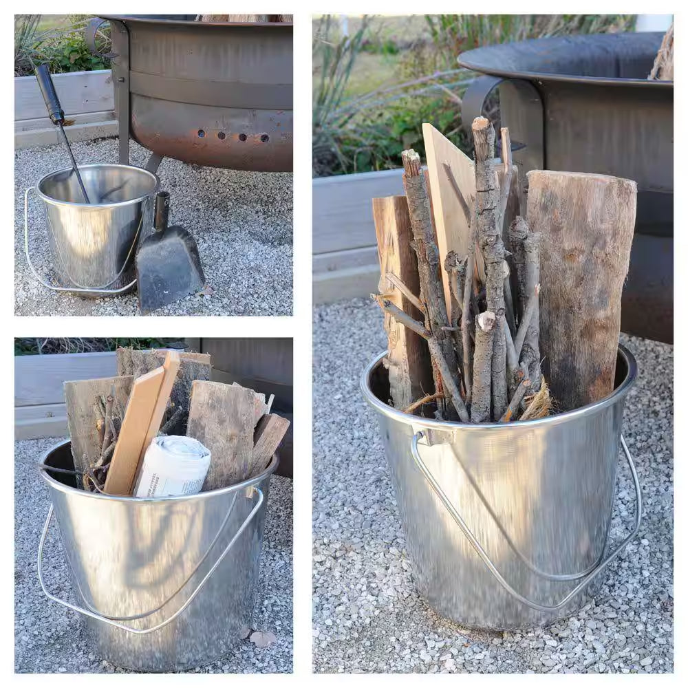 Medium Stainless Steel Bucket Set (3-Pack)