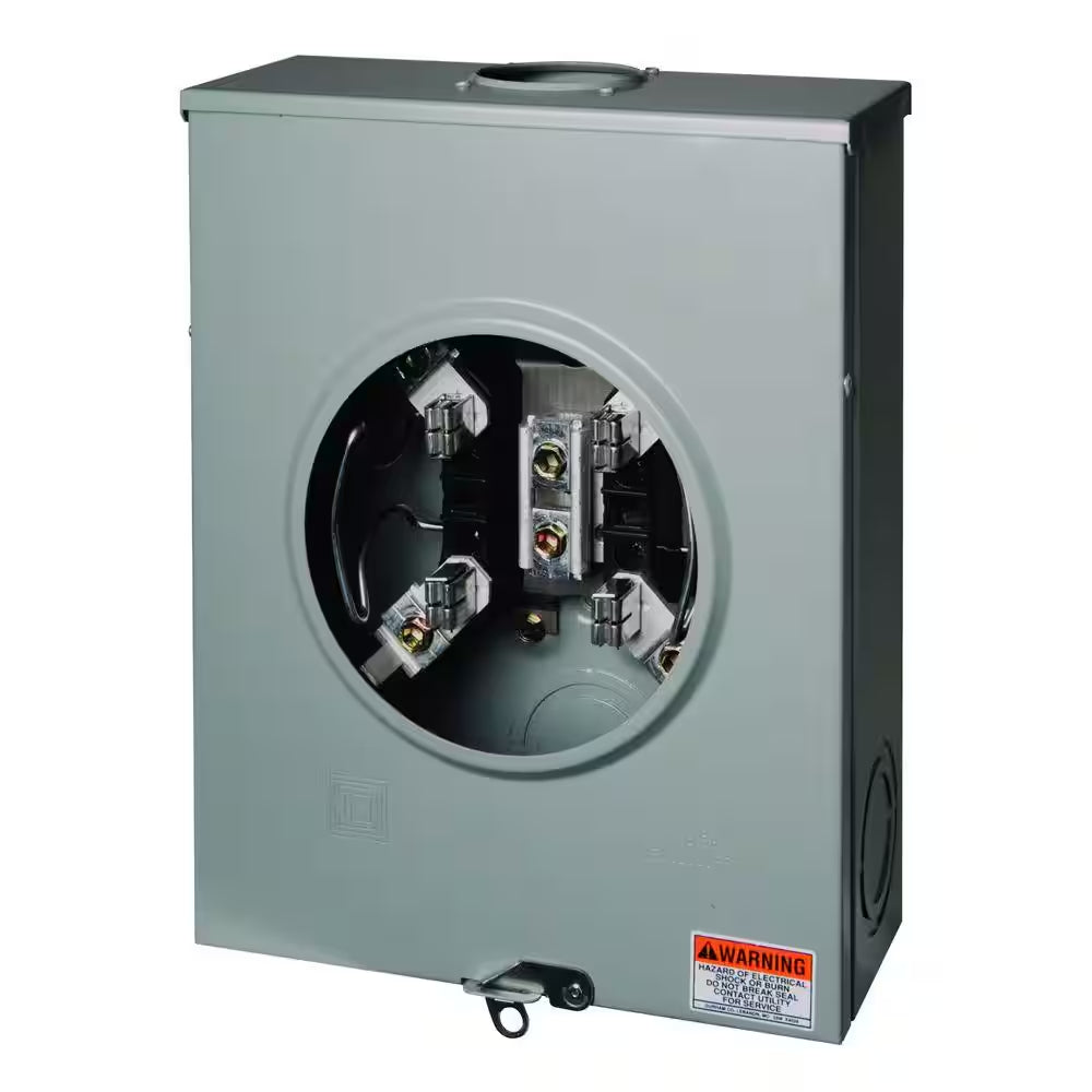 200 Amp Ringless-Horn Bypass Overhead or Underground Meter Socket with Tri-Plex Grounding