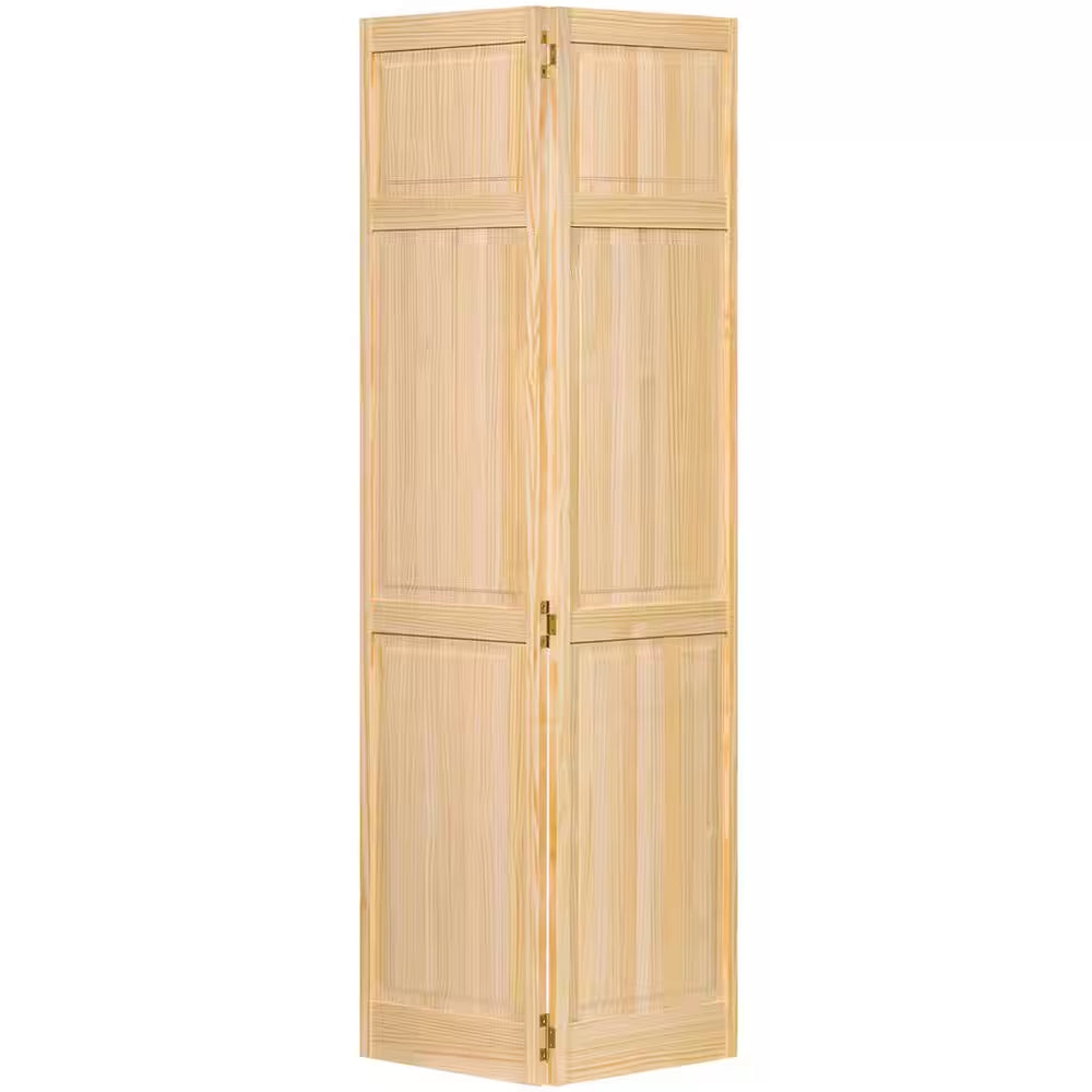 36 In. X 80 In. Traditional 6-Panel Solid Core Unfinished Wood Interior Closet Bi-Fold Door