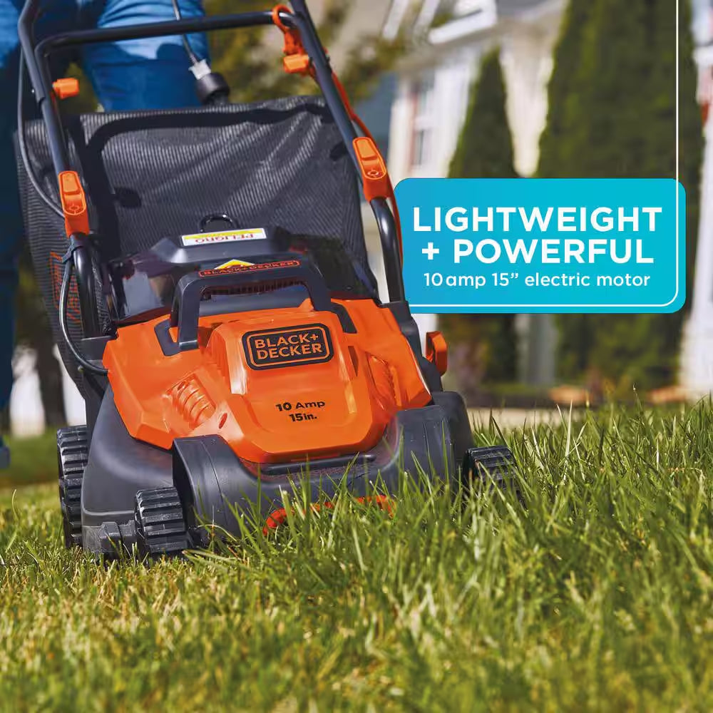 15 In. 10 AMP Corded Electric Walk behind Push Lawn Mower and 14 In. 6.5 Amp Corded 2-In-1 String Trimmer & Lawn Edger