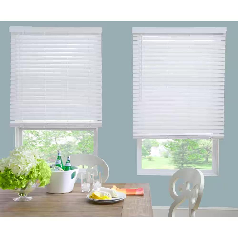 Custom Classic 2 In. Room Darkening Cordless Faux Wood Blinds for Windows