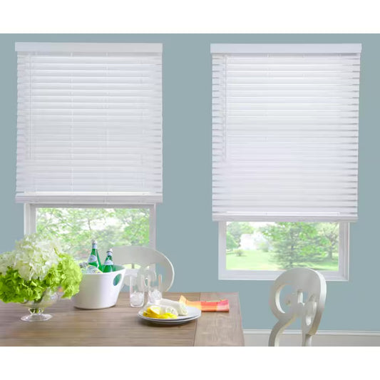Custom Classic 2 In. Room Darkening Cordless Faux Wood Blinds for Windows