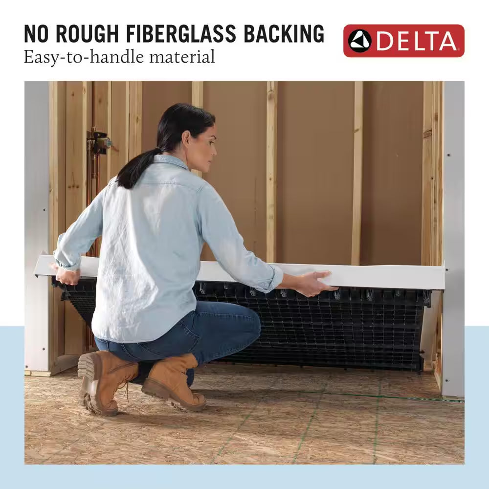 Classic 500 48 In. L X 34 In. W Alcove Shower Pan Base with Center Drain in High Gloss White