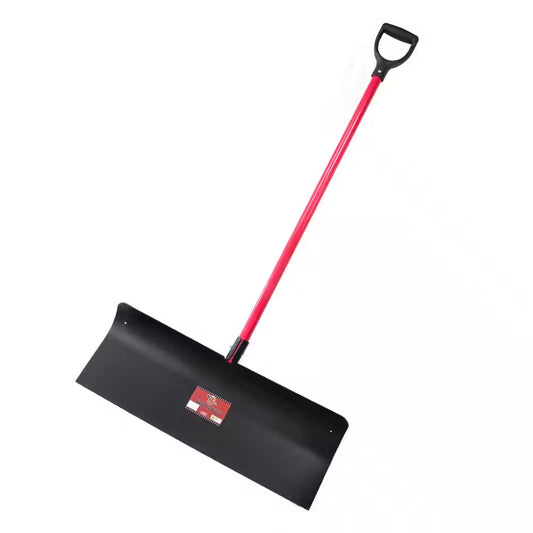 30 In. Steel Snow Pusher with Fiberglass D-Grip Handle