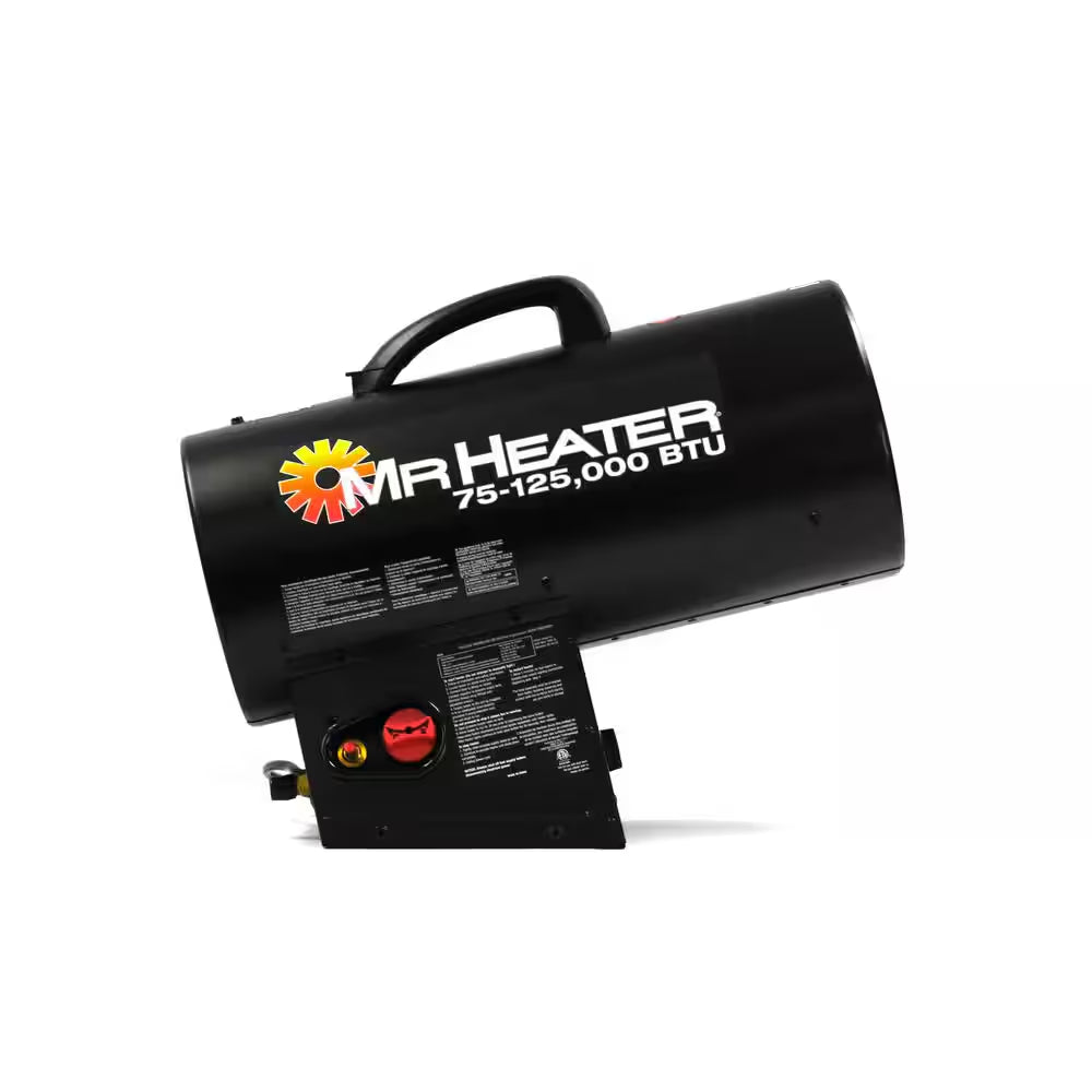 125,000 BTU Forced Air Propane Outdoor Space Heater with Quiet Burner Technology (3,000 Sq. Ft. Heating Area)