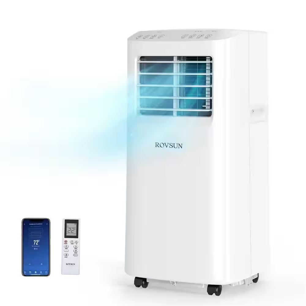 5100 BTU (DOE) WIFI Portable Air Conditioner Cools 200 Sq. Ft. with Dehumidifier and Remote in White