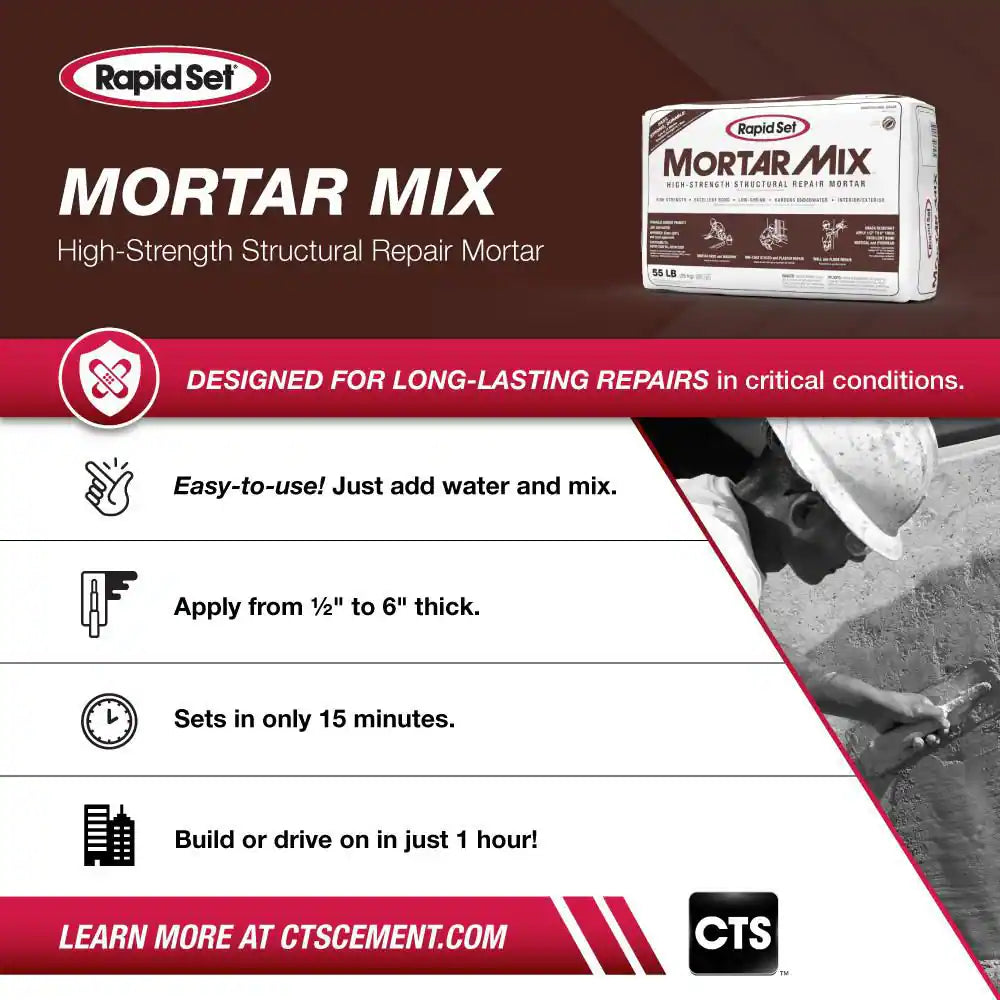 55 Lbs. High-Performance, Fast-Setting Mortar Mix