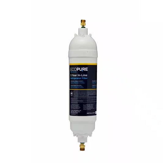 5-Year In-Line Refrigerator Water Filter - Includes Both 1/4 In. Compression and Push to Connect Fittings