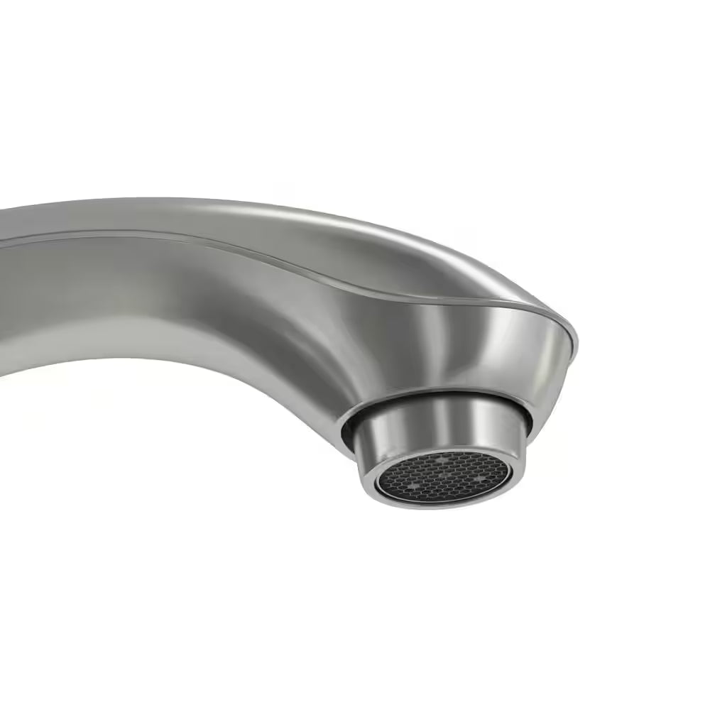Builders 4 In. Centerset Double Handle Low-Arc Bathroom Faucet in Brushed Nickel