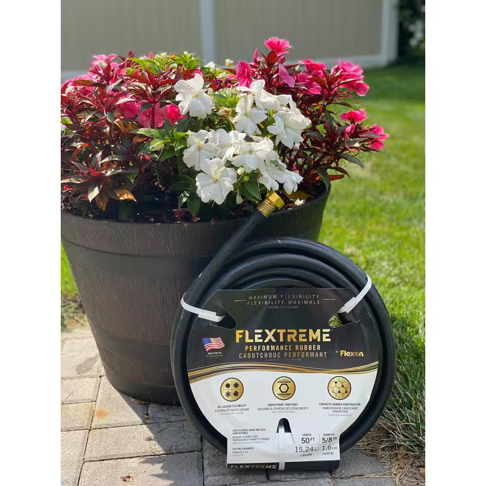 Flextreme 5/8 In. Dia X 50 Ft. Black Performance Rubber Garden Hose