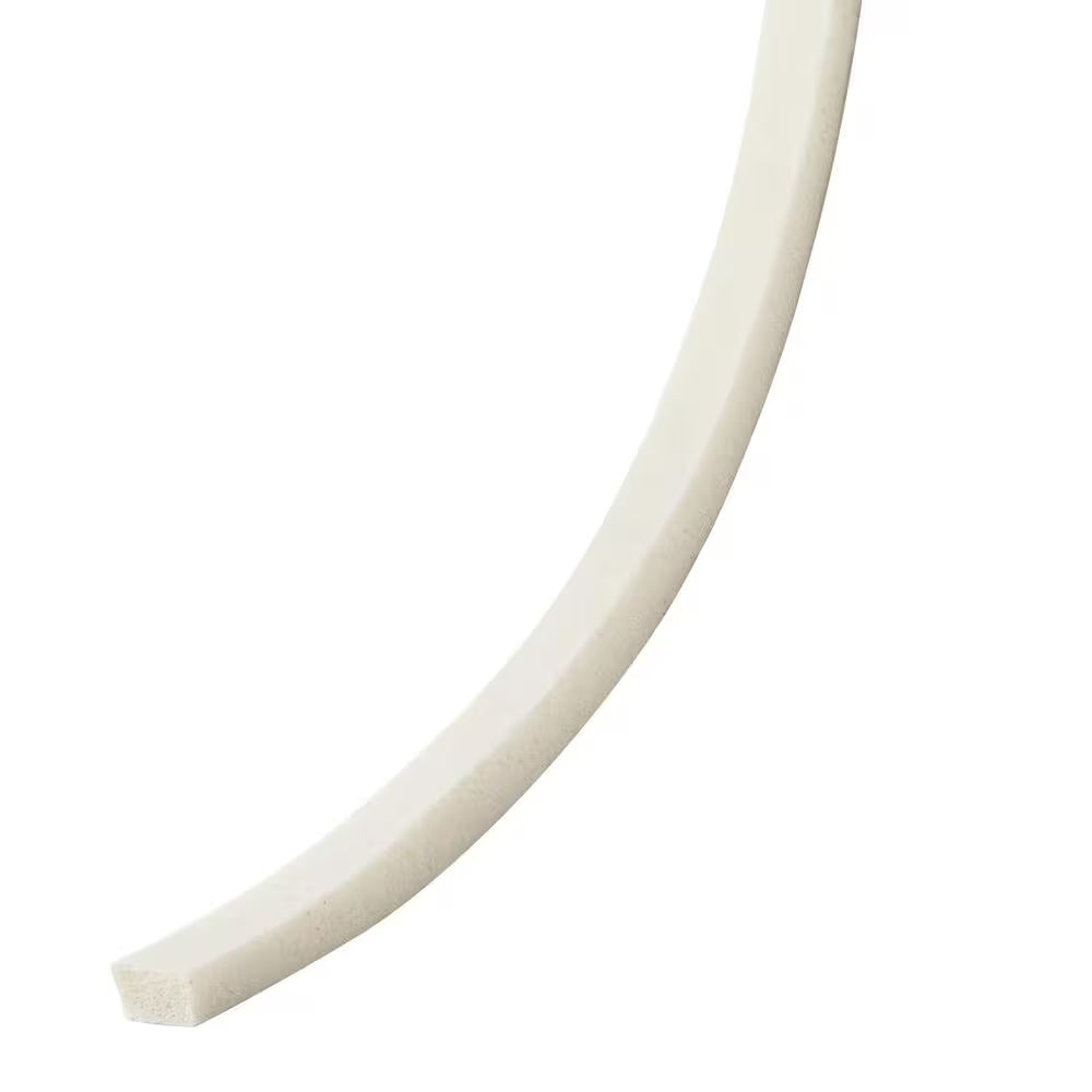 3/8 In. X 3/16 In. X 10 Ft. White High-Density Rubber Foam Weatherstrip Tape