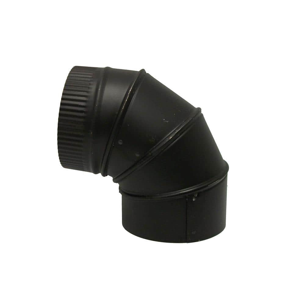 6 In. X 6 In. Black Stove Pipe Elbow