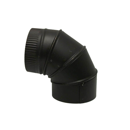6 In. X 6 In. Black Stove Pipe Elbow