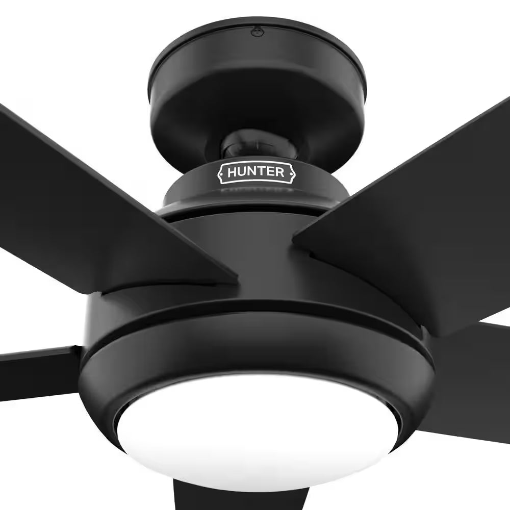 Zayden 52 In. Integrated LED Indoor Matte Black Ceiling Fan with Light Kit and Remote Included